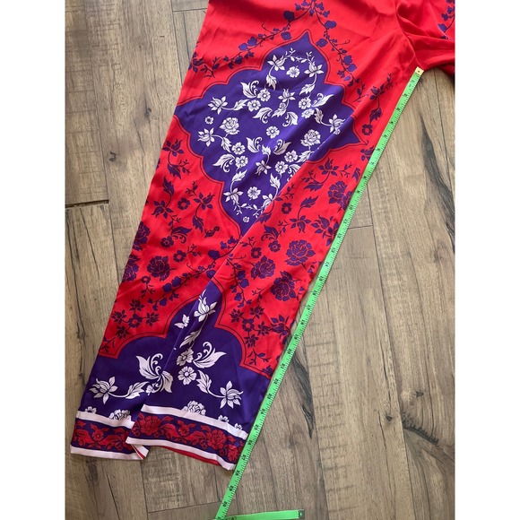 Rachel Zoe pants large flowy boho‎ red purple wide leg mandala print satin - Picture 7 of 8